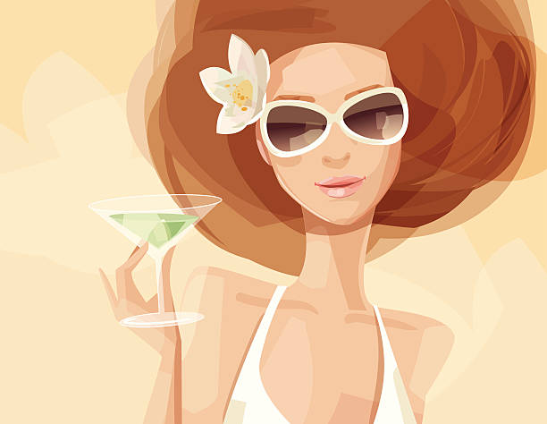 kobieta portret - sensuality party sun sunlight stock illustrations