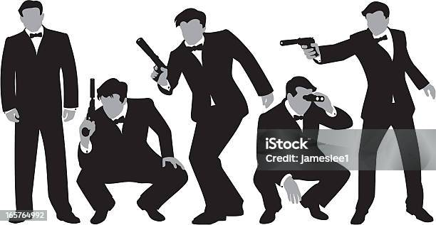 Secret Agents Stock Illustration - Download Image Now - Detective, Gun, Spy