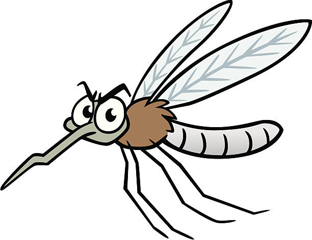 Cartoon Mosquito Great illustration of a cartoon mosquito. Perfect for a pest or summer illustration. EPS and JPEG files included. Be sure to view my other illustrations, thanks! black fly stock illustrations