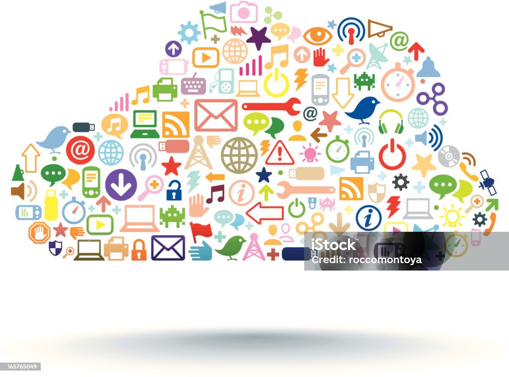 Cloud Computing Color Cloud Computing Color Stock Illustration - Download Image Now ...