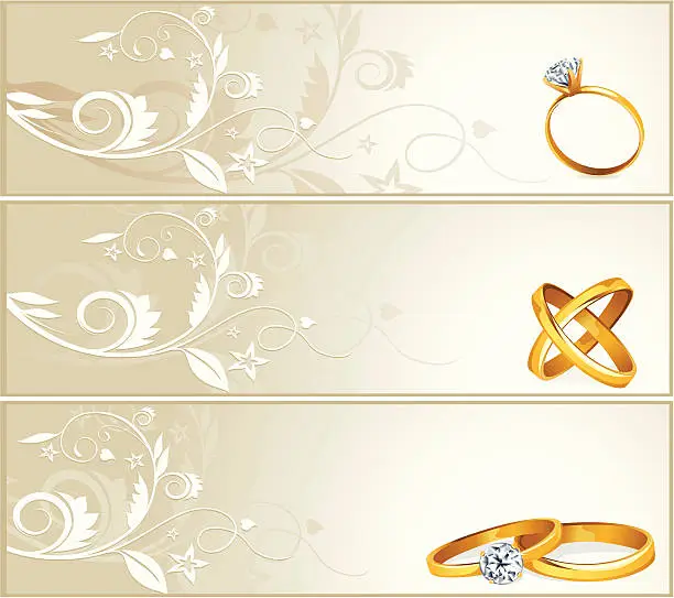 Vector illustration of Wedding Ring Banner