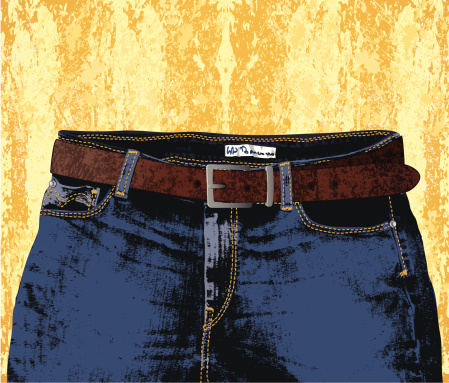 Pair of blue jeans with leather belt and yellow wall. Individual elements and textures. See my collections linked below:http://i161.photobucket.com/albums/t234/lolon5/frames.jpg