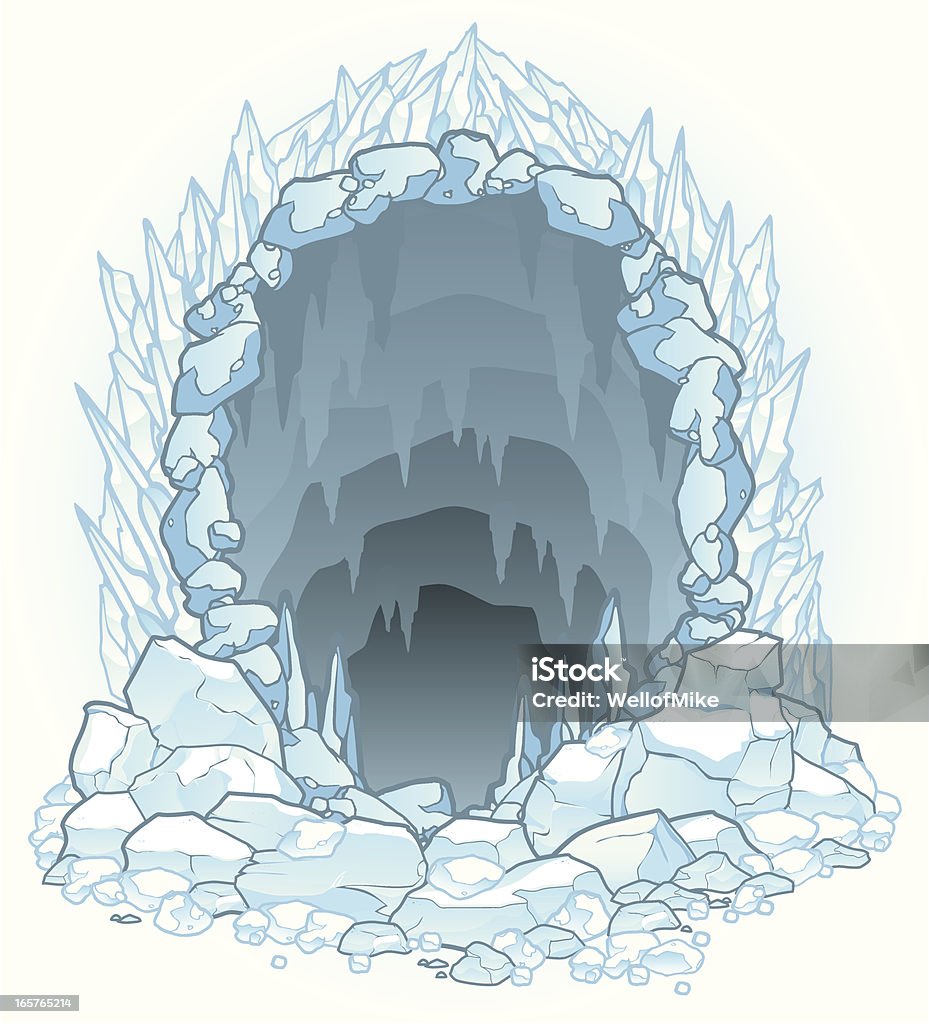 Опасные ледяную Пещера - Векторная графика Пещера роялти-фри