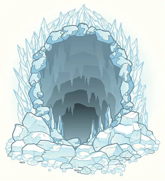 Vector illustration of Hazardous Ice Cave