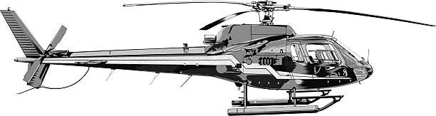 Vector illustration of Detailed helicopter illustration