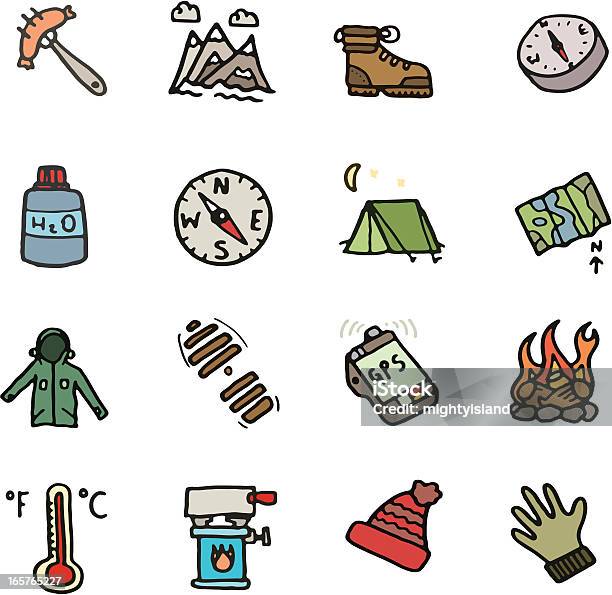 Outdoor Doodle Icon Set Stock Illustration - Download Image Now - Doodle, Camping, Cooking