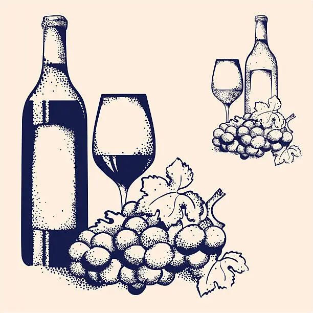 Vector illustration of Wine sketch