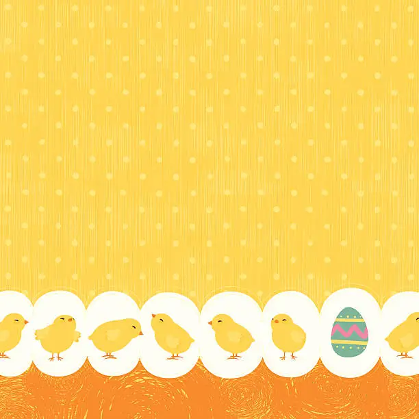 Vector illustration of Easter chicks bakground