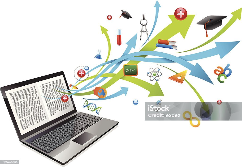 An illustration of an educational laptop Check out some similar Vectors:  Arrow Symbol stock vector