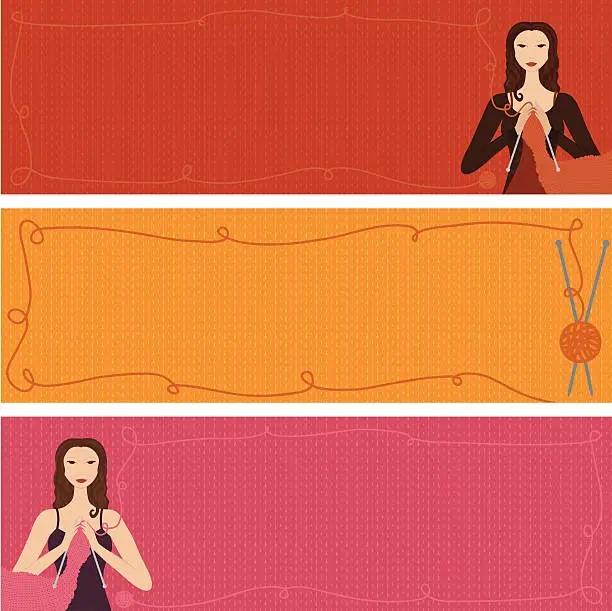 Vector illustration of Knitting Banners