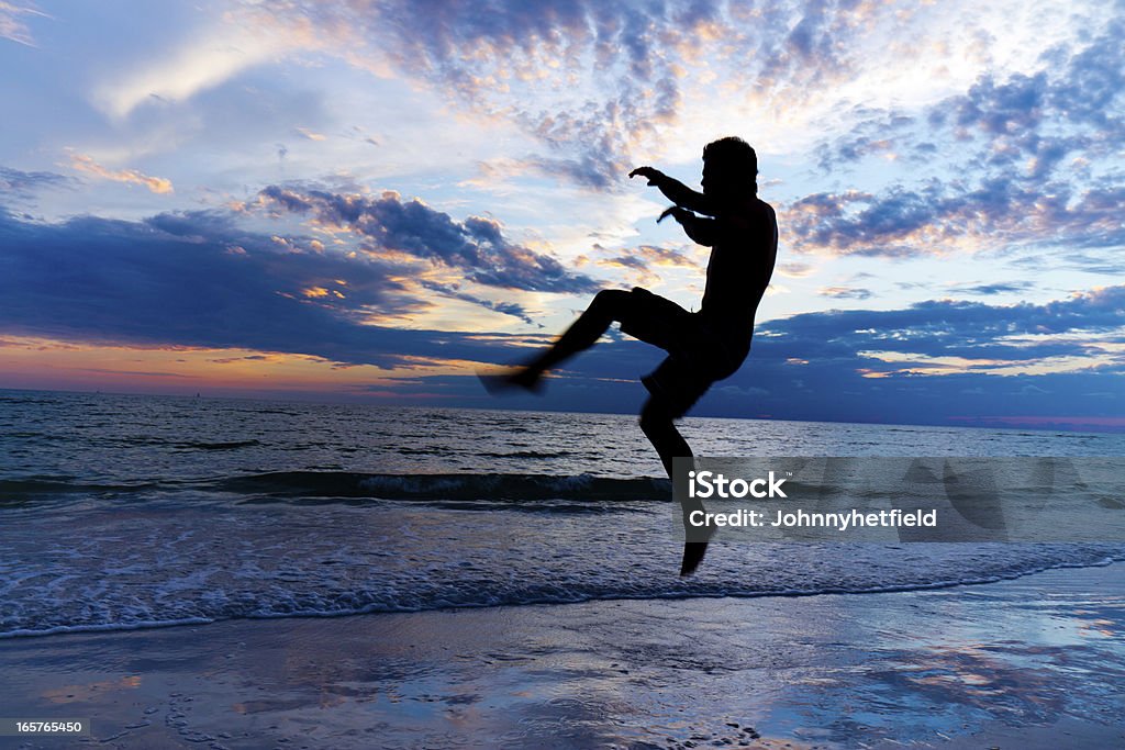 Martial artist calçados ao nascer do sol - Foto de stock de Boxe - Esporte royalty-free