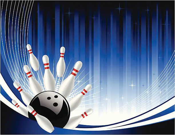 Vector illustration of Bowling background