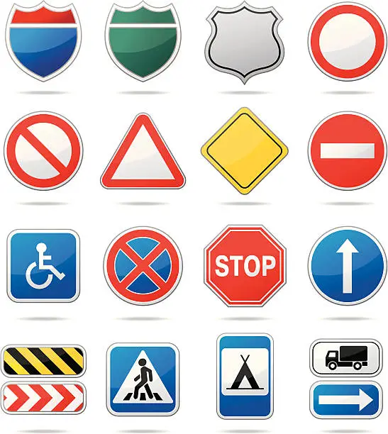 Vector illustration of Road signs