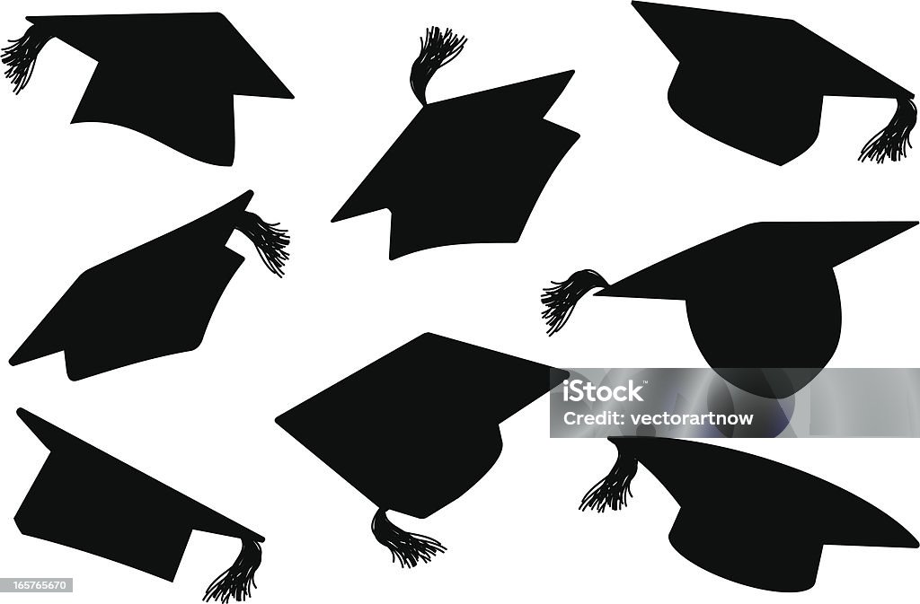 Des casquettes/MortarBoards - clipart vectoriel de Toque de diplômé libre de droits