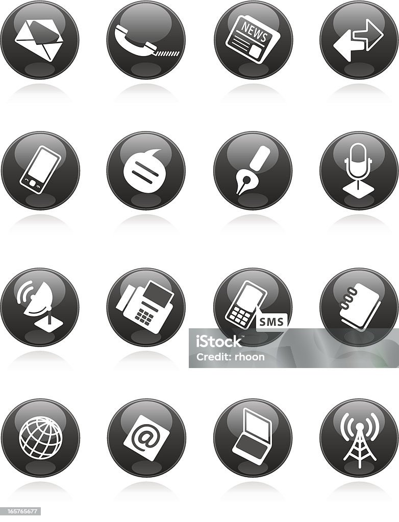 Conjunto de ícones de Comunicação de 16 - Vetor de Antena - Equipamento de telecomunicações royalty-free