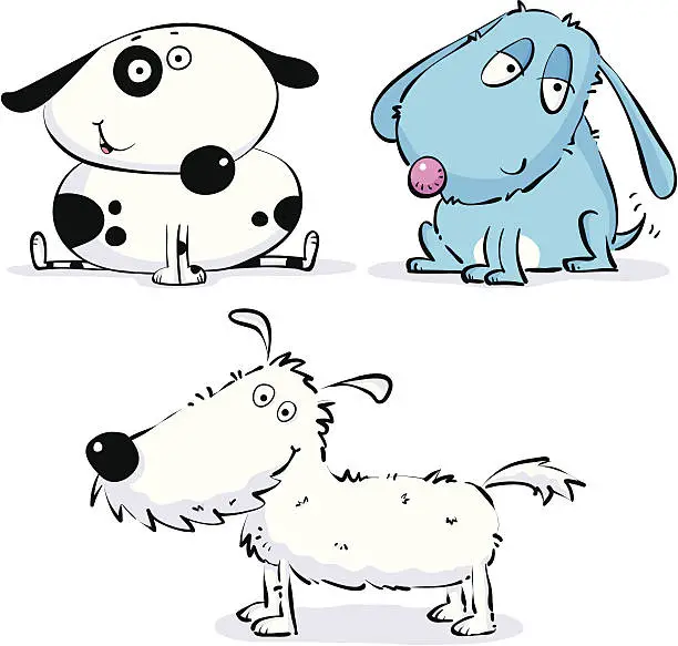 Vector illustration of Three great dogs