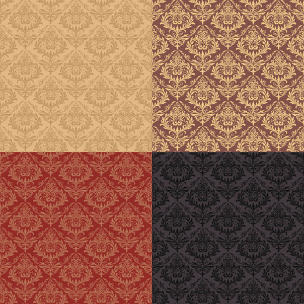 ilustrações, clipart, desenhos animados e ícones de padrão sem costura decorativa - floral pattern pattern silk wallpaper