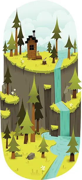 Vector illustration of Rustic Cliffs