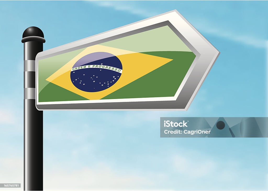 Destination: Au Brésil - clipart vectoriel de Bleu libre de droits