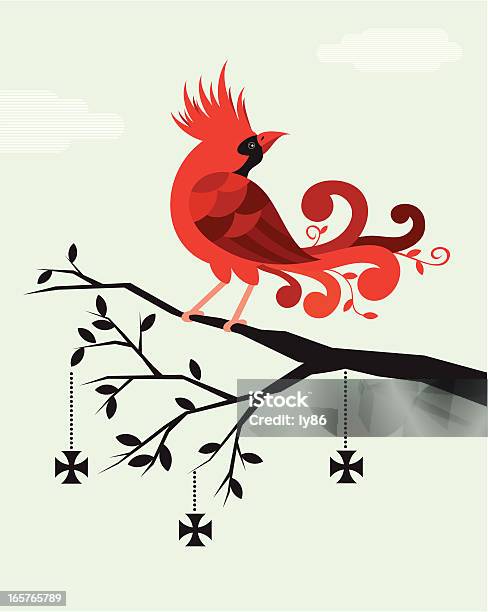 Ilustración de Cardinal y más Vectores Libres de Derechos de Pájaro cardenal - Pájaro cardenal, Rama - Parte de planta, Animal