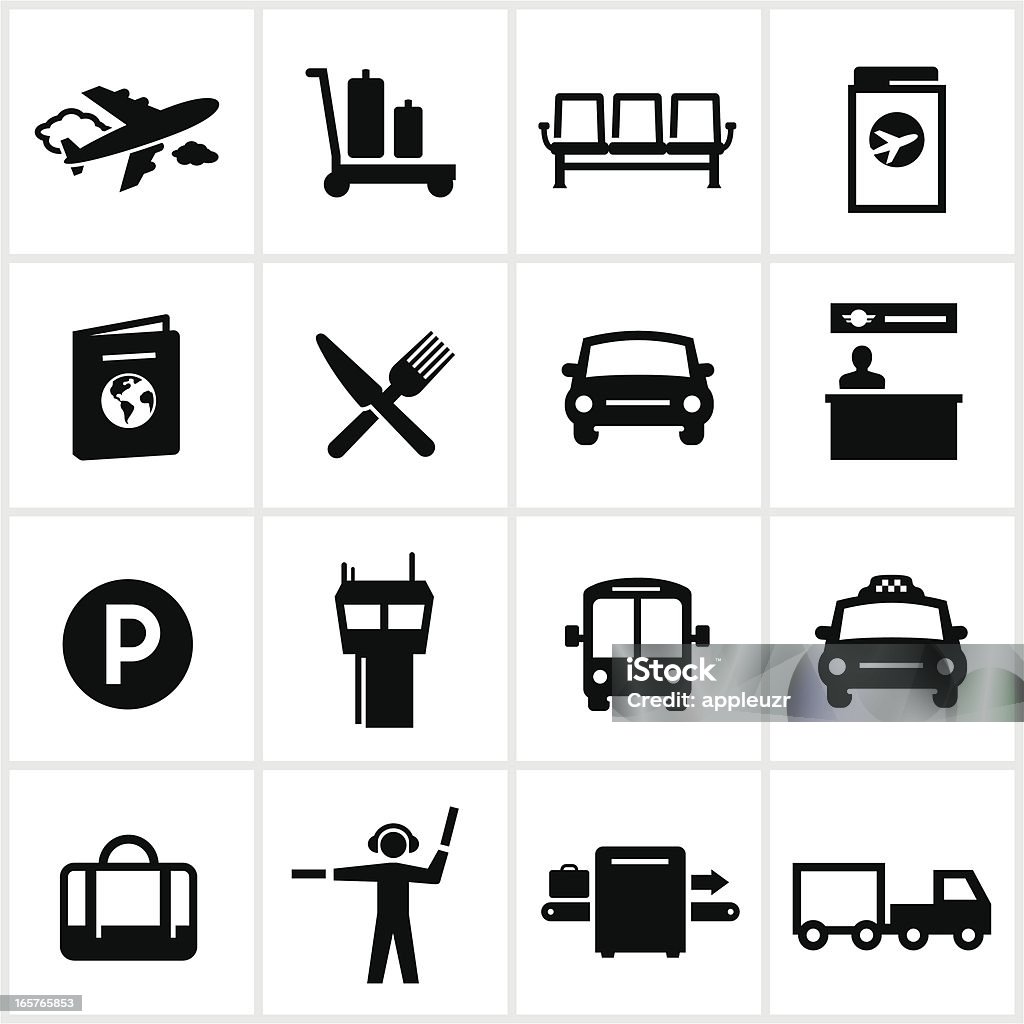 Icônes de voyage Air - clipart vectoriel de Aéroport libre de droits