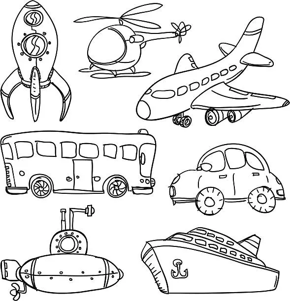 Vector illustration of Transportation collection