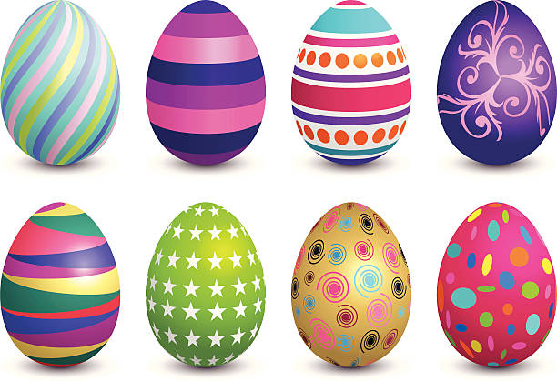 ilustrações de stock, clip art, desenhos animados e ícones de ovos da páscoa - easter eggs red