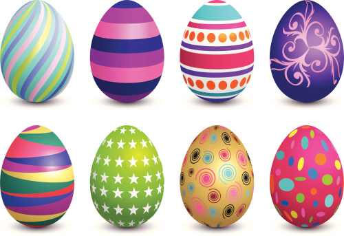 Illustration of Painted Easter Eggs (Pdf(6) and Ai(8) files are included)