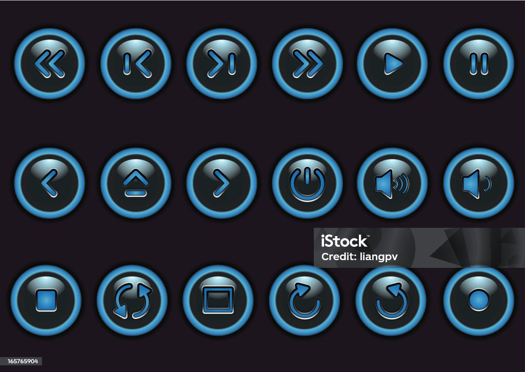 Blue Commant Button Button Blue Stock Illustration - Download Image Now - Arts Culture and ...