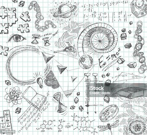 Mão Desenhada De Lápis De Desenhos Em Conceitos Científica - Arte vetorial de stock e mais imagens de Rabisco - Desenho