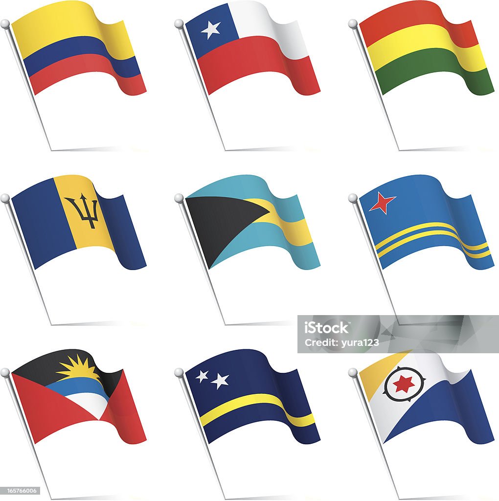 世界の旗を振る - キュラソーのロイヤリティフリーベクトルアート