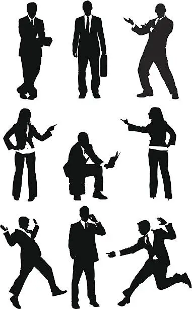 Vector illustration of Energetic businessmen and businesswomen