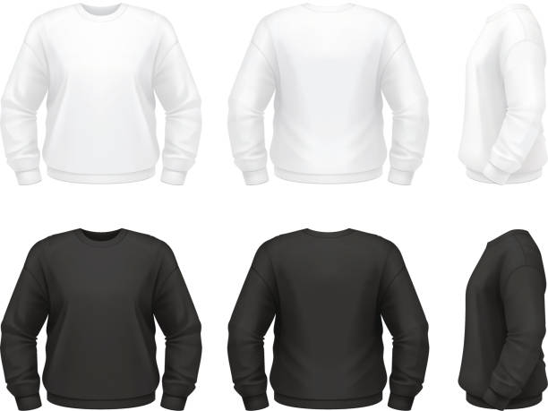 ilustrações de stock, clip art, desenhos animados e ícones de sweatshirt - white shirt