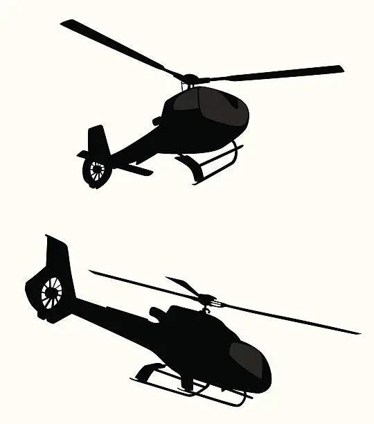 Vector illustration of Helicopters Vector Silhouette