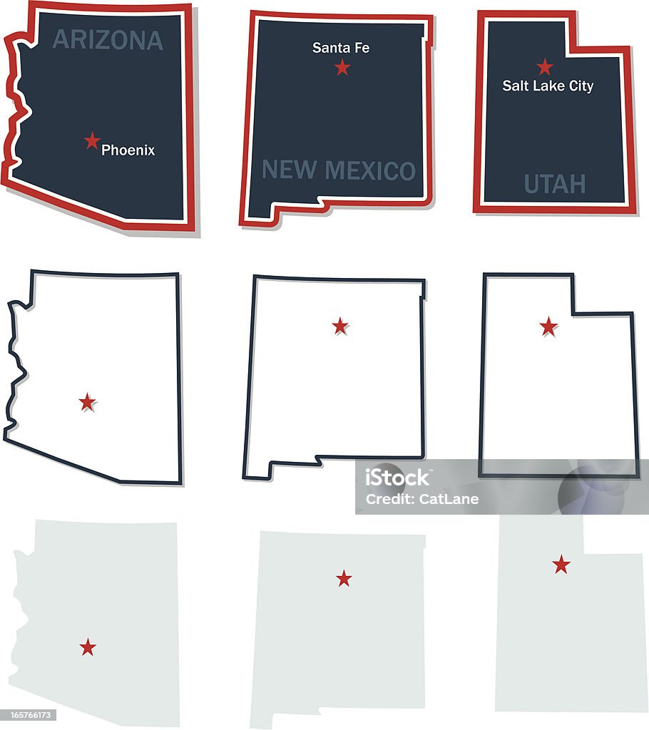 Cartes des États-Unis - clipart vectoriel de Arizona libre de droits