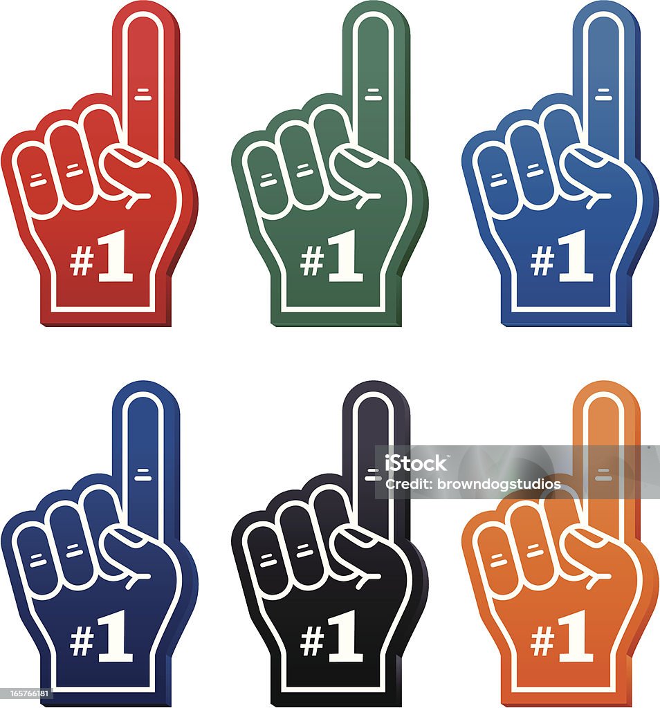 Foam Finger We're #1. Vector icons for video, mobile apps, Web sites and print projects. Foam Hand stock vector
