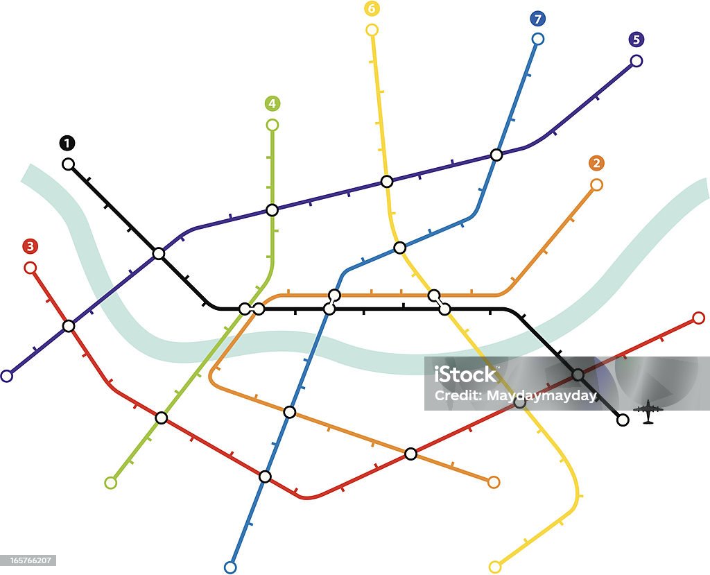 Metro mapę - Grafika wektorowa royalty-free (Autobus)