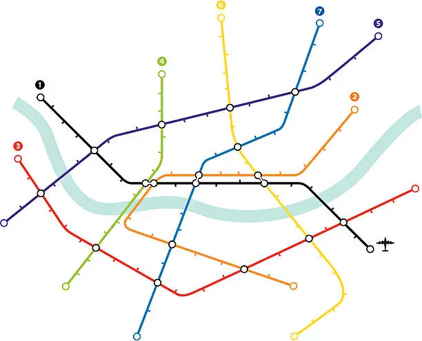 Vector illustration of Metro map