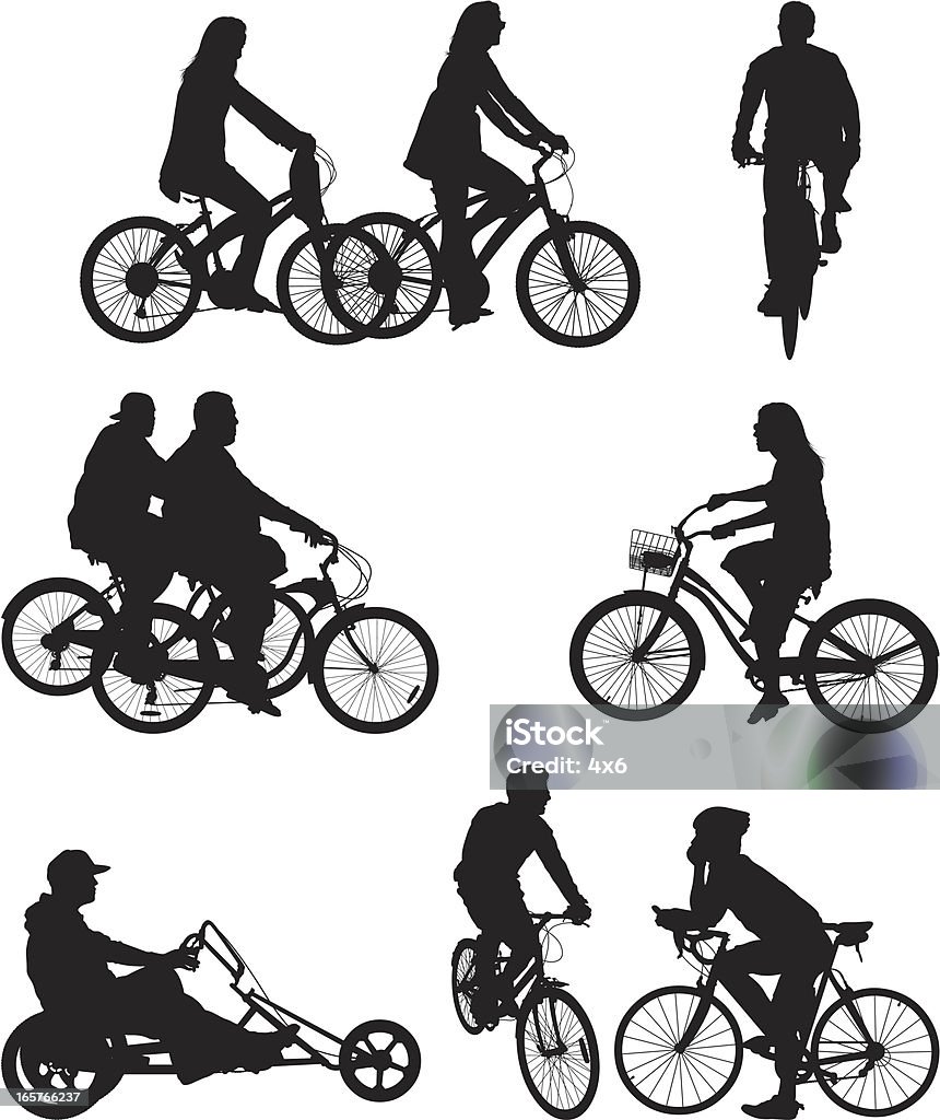 Ludzie jazdy Rower Rower - Grafika wektorowa royalty-free (Jeździć na rowerze)