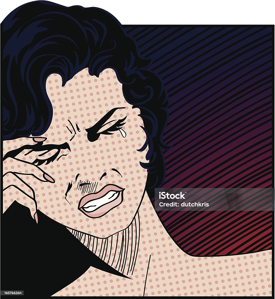 Pop Art Anguish - Grafika wektorowa royalty-free (Brązowe włosy)