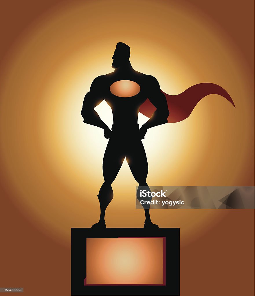 スーパーヒーローの像シルエット - ベクター画像のロイヤリティフリーベクトルアート