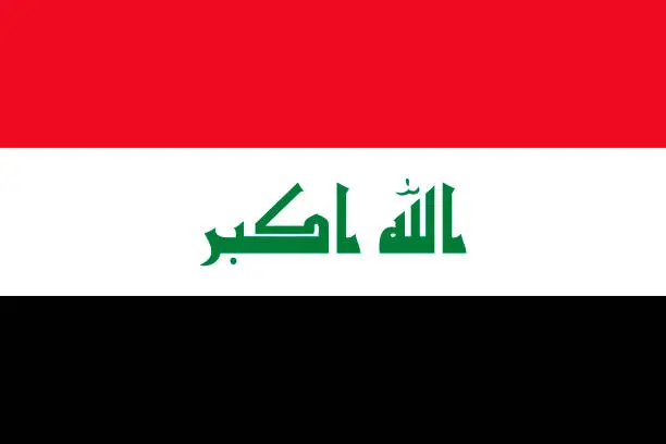 Vector illustration of Flag of Iraq