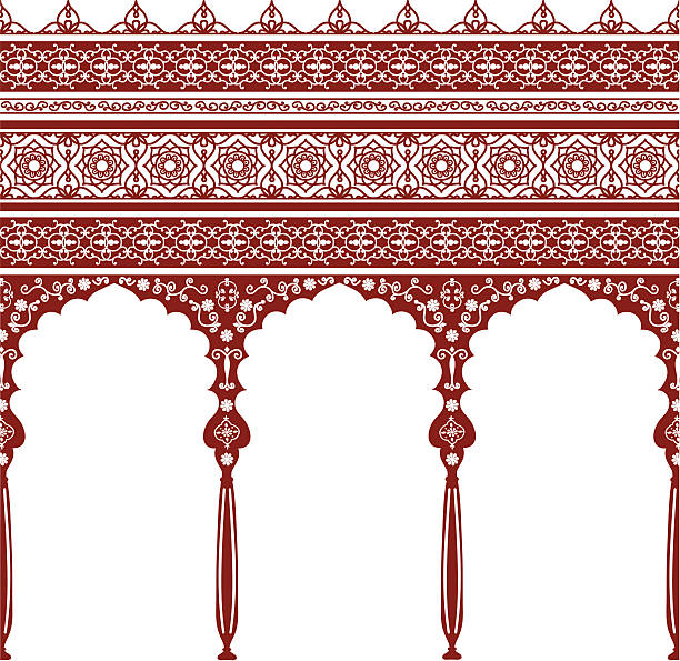 Mehndi Arches and Borders vector art illustration