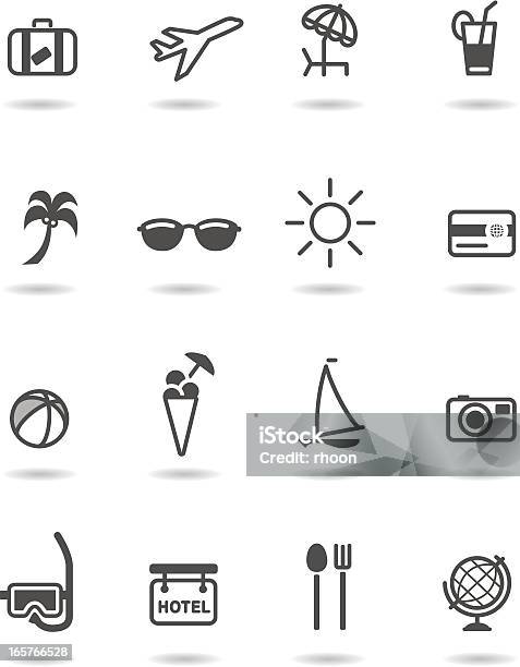 Icone Di Vacanze E Viaggi - Immagini vettoriali stock e altre immagini di Icona - Icona, Ombrellone da spiaggia, Aeroplano