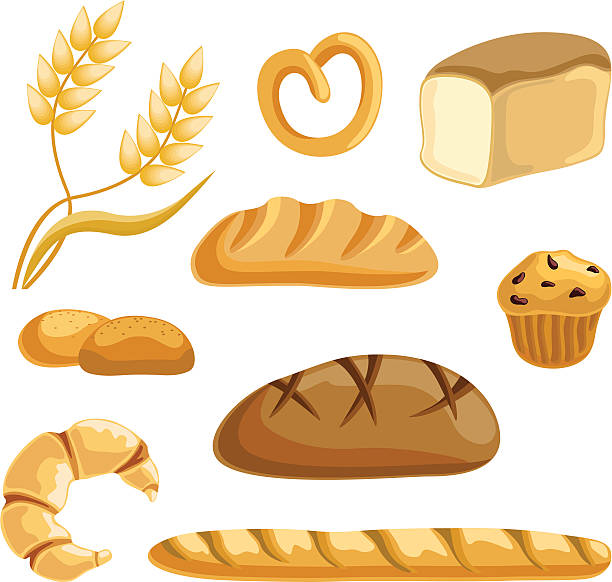 Bread collection Collection of different kind of bread.  bread stock illustrations