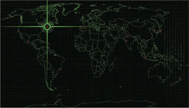 Vector illustration of Earth map-Surveillance