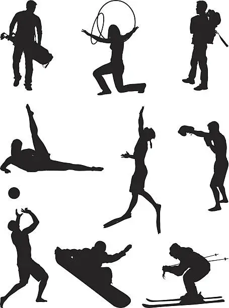 Vector illustration of Multiple activities and sports