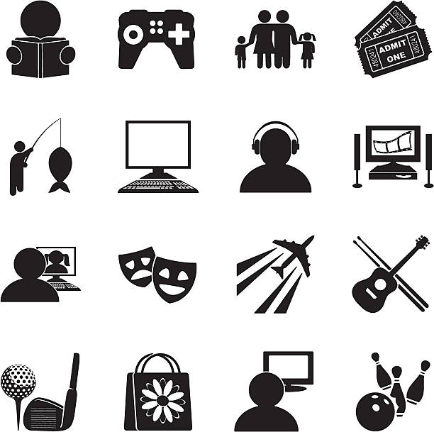 hobby icon-set - golf symbol icon set computer icon stock-grafiken, -clipart, -cartoons und -symbole