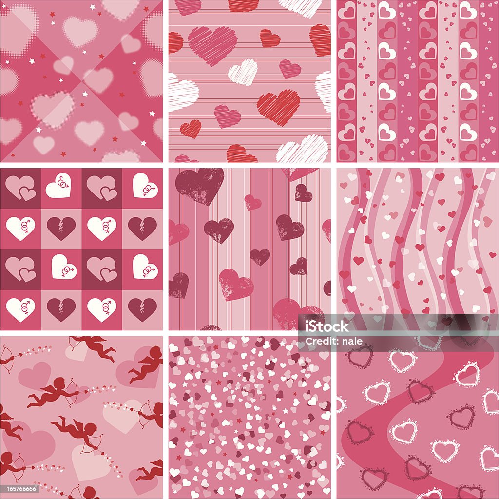 Papel de envolver rosa de San Valentín conjunto dos - arte vectorial de Amor - Sentimiento libre de derechos