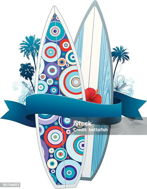 Ilustración de Verano Diseño De Surf y más Vectores Libres de Derechos de Tabla de Surf - Tabla de Surf, Retro, Surf